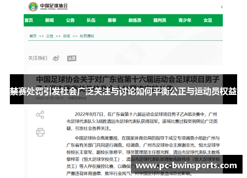 禁赛处罚引发社会广泛关注与讨论如何平衡公正与运动员权益